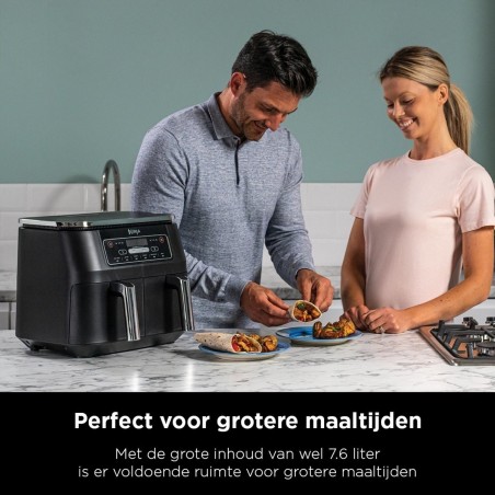Nutri Ninja Foodi Dual Zone hot air fryer AF300EU (black, 2,400 watts)